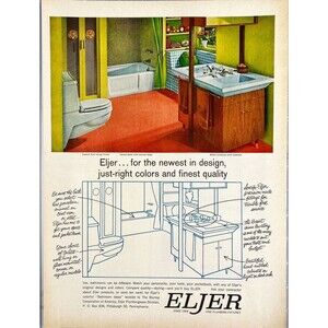 ELJER Plumbing Fixtures "Match Your Personality, your Pocketbook" Print Ad 1963